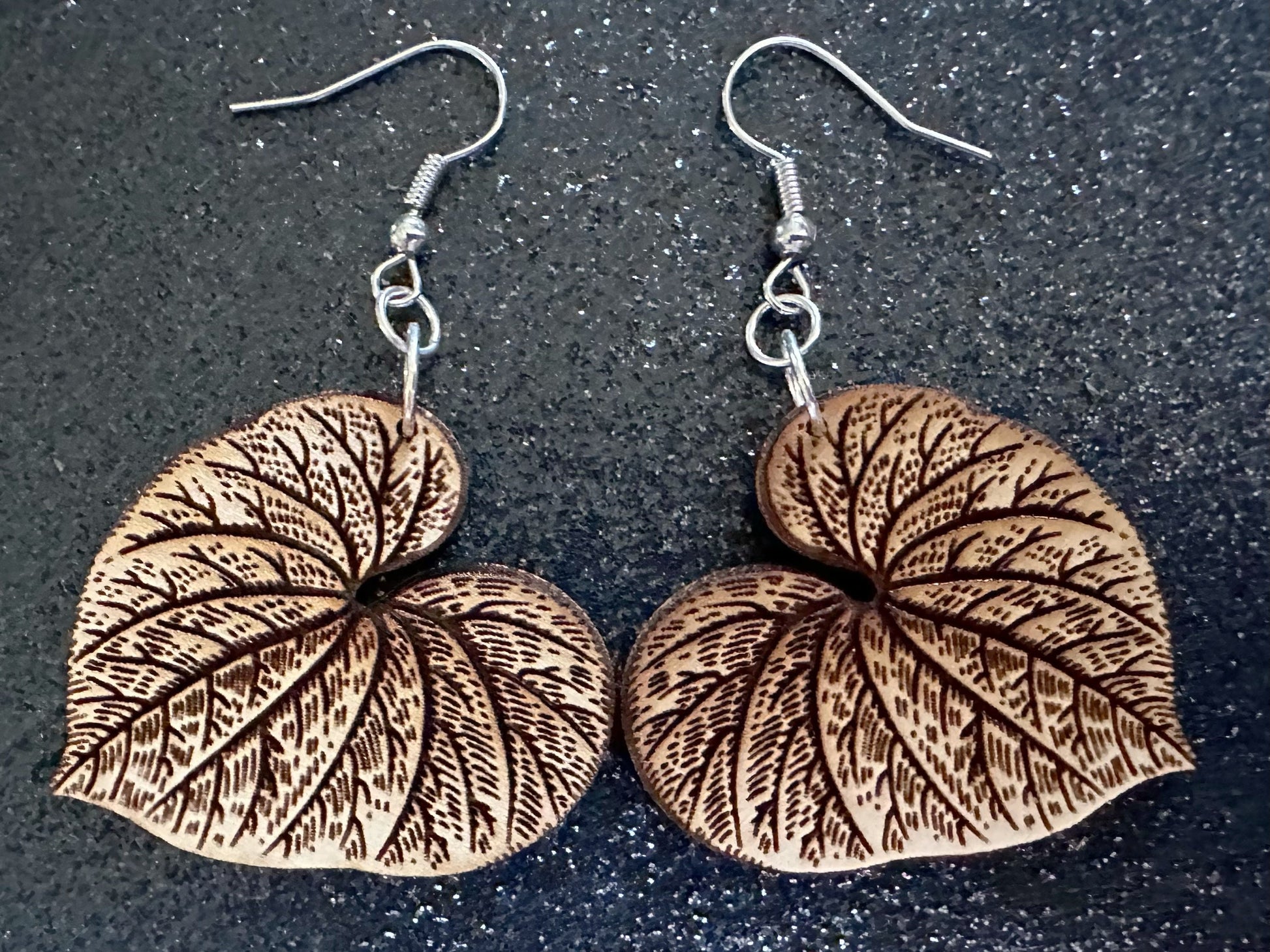 Kava Leaf Earrings: Laser Cut Wooden Leaves, Tropical Leaf, Green Earrings, Plants, Wood, Best Gifts for Her/Him/Them