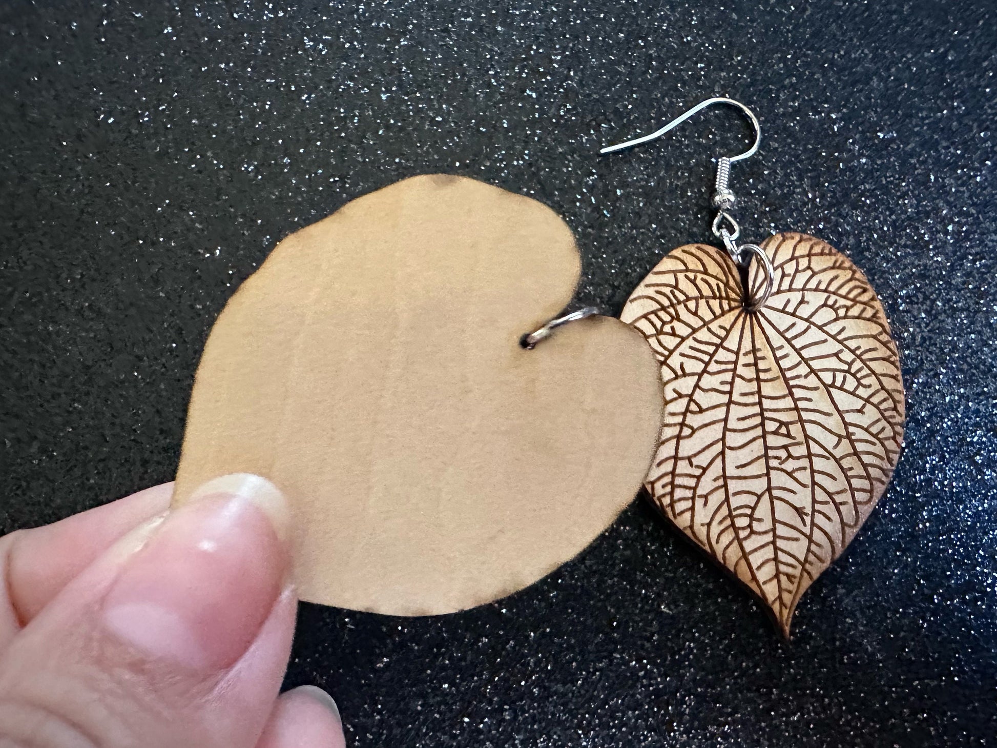 Kava Leaf Earrings: Laser Cut Wooden Leaves, Tropical Leaf, Green Earrings, Plants, Wood, Best Gifts for Her/Him/Them