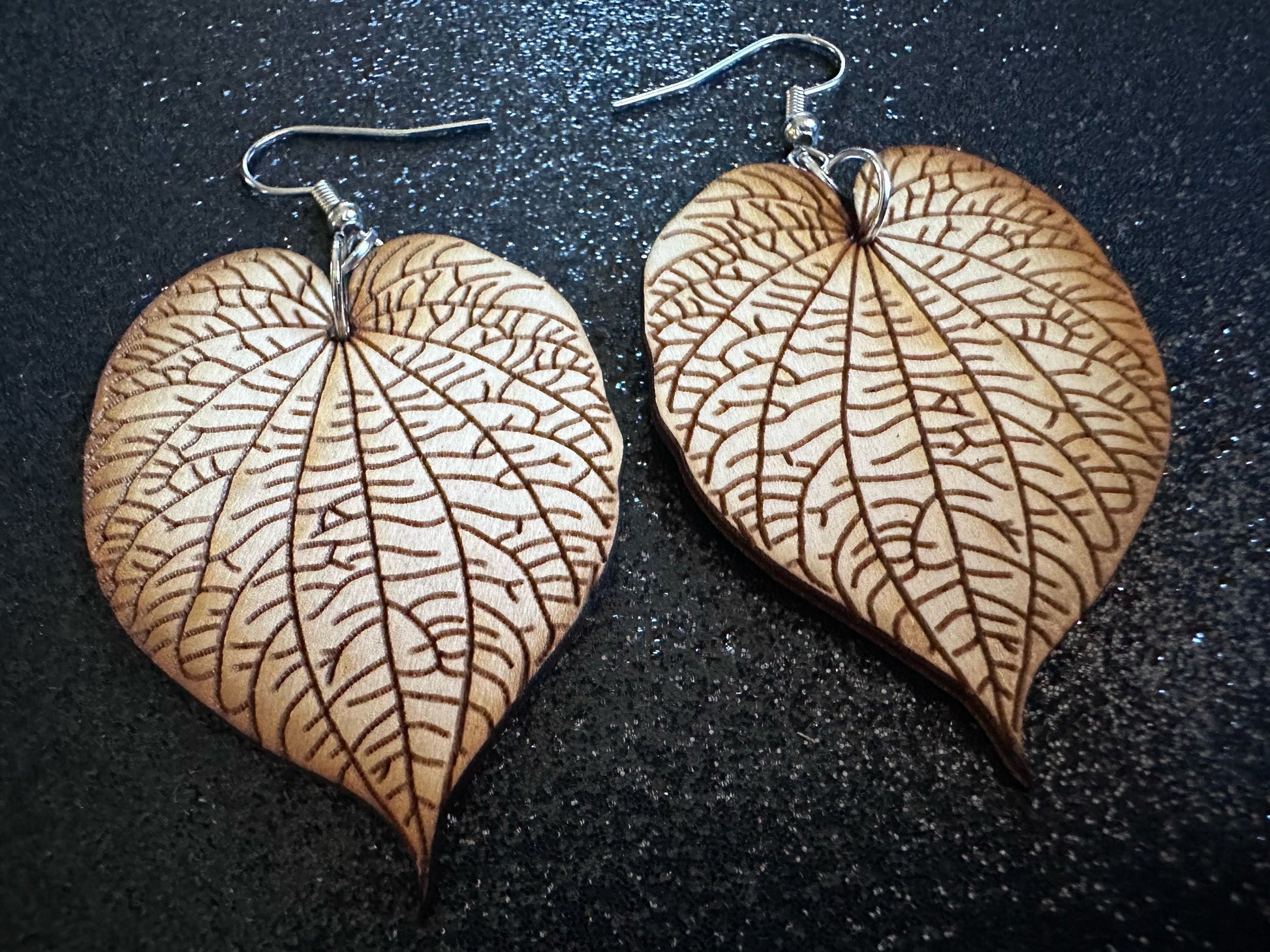 Kava Leaf Earrings: Laser Cut Wooden Leaves, Tropical Leaf, Green Earrings, Plants, Wood, Best Gifts for Her/Him/Them