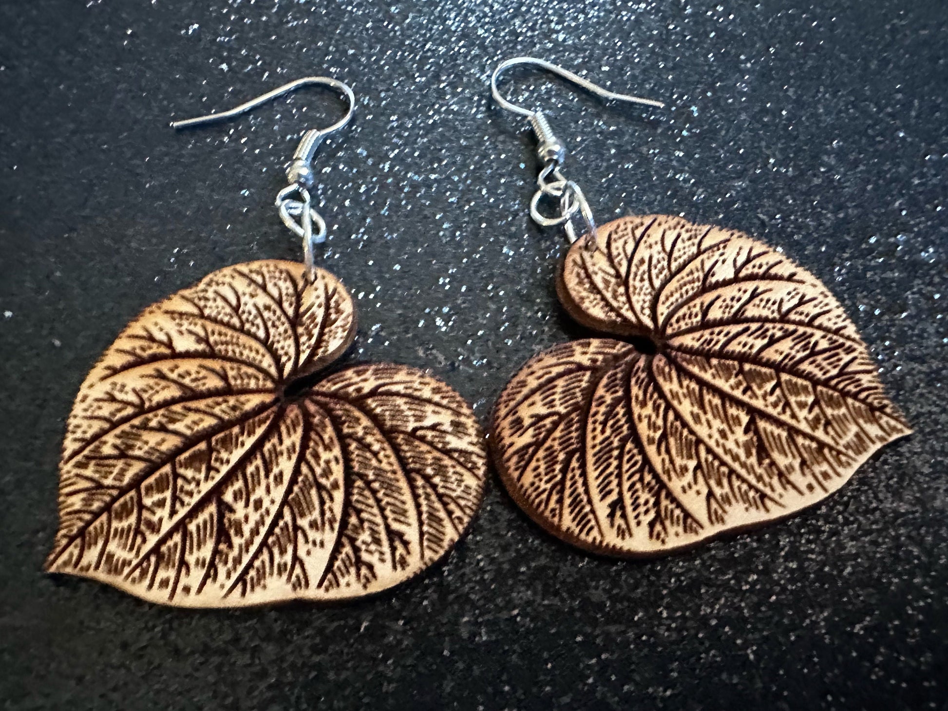 Kava Leaf Earrings: Laser Cut Wooden Leaves, Tropical Leaf, Green Earrings, Plants, Wood, Best Gifts for Her/Him/Them