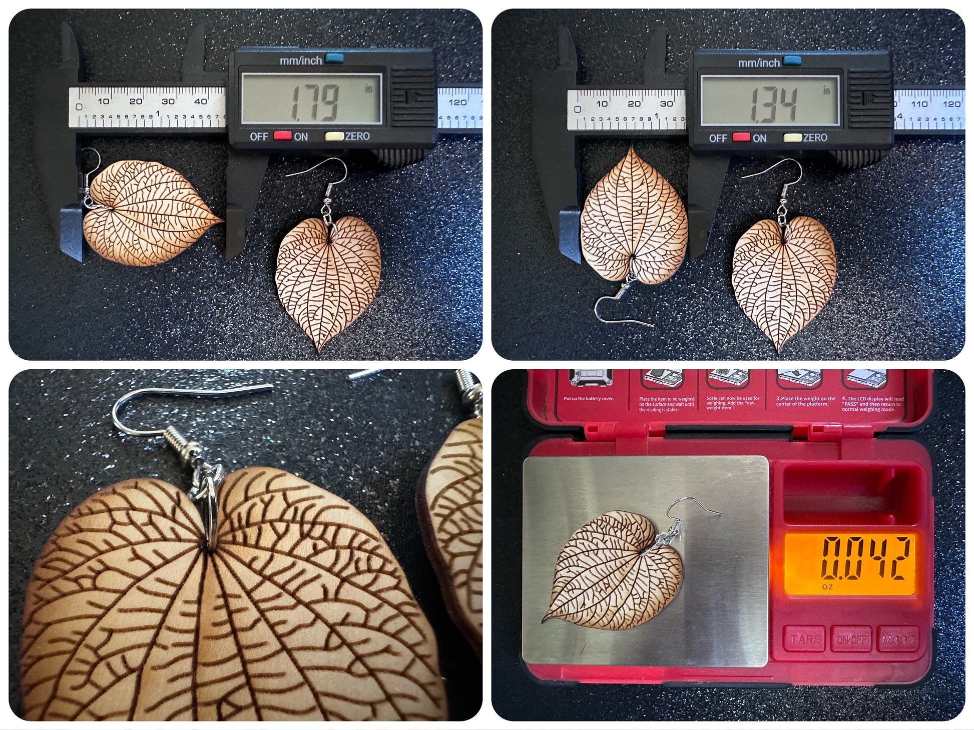 Kava Leaf Earrings: Laser Cut Wooden Leaves, Tropical Leaf, Green Earrings, Plants, Wood, Best Gifts for Her/Him/Them