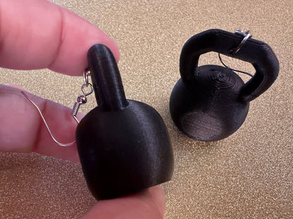 Kettlebell Earrings: 3D Printed Kettelbells, Gym, Gym Rat, Working Out, Dumbell, Workouts, Self Care, Best Gifts for Her/Him/Them
