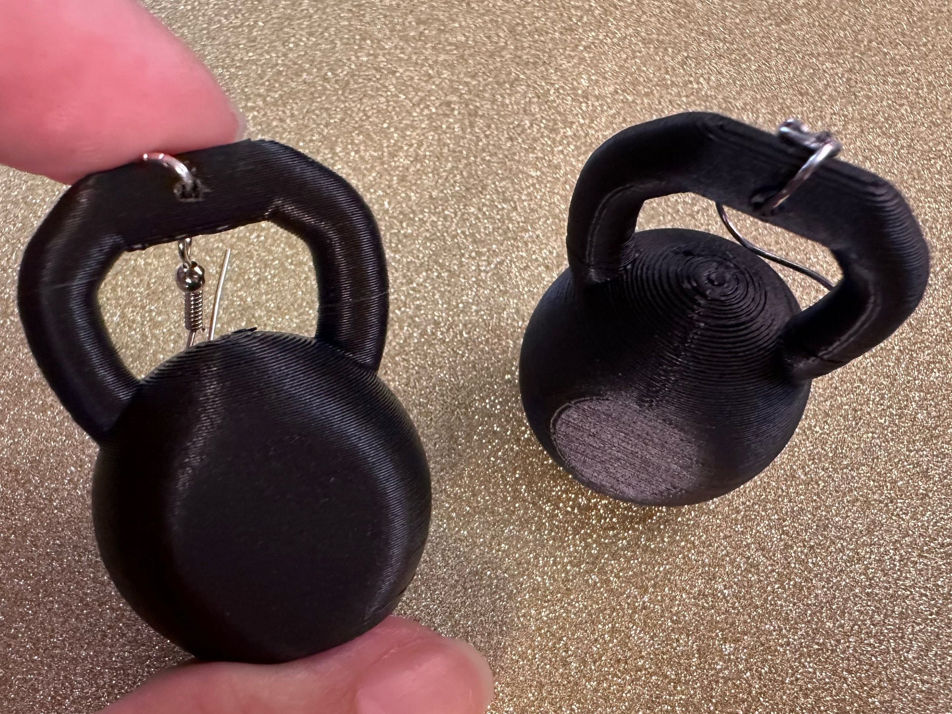 Kettlebell Earrings: 3D Printed Kettelbells, Gym, Gym Rat, Working Out, Dumbell, Workouts, Self Care, Best Gifts for Her/Him/Them