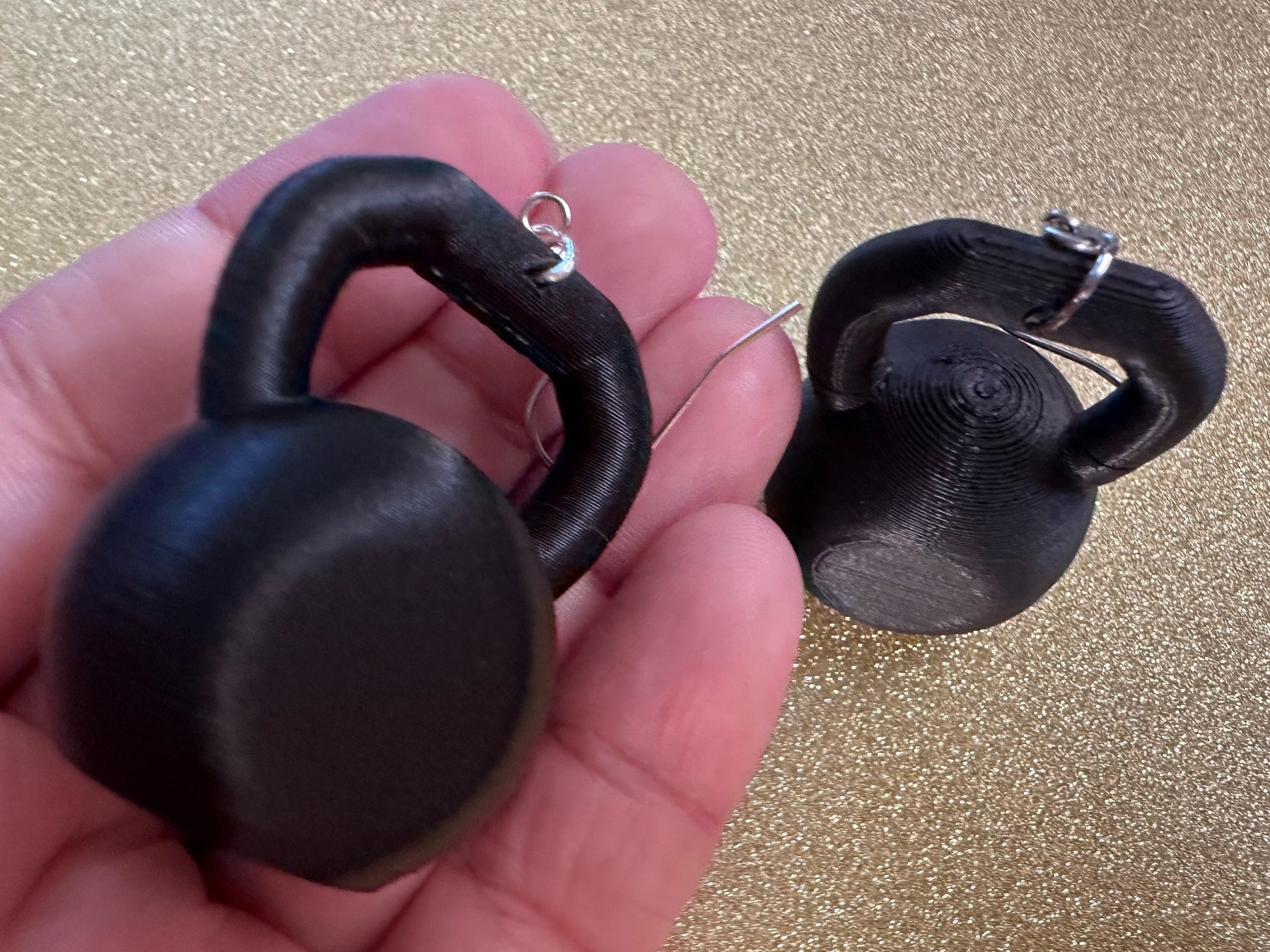 Kettlebell Earrings: 3D Printed Kettelbells, Gym, Gym Rat, Working Out, Dumbell, Workouts, Self Care, Best Gifts for Her/Him/Them