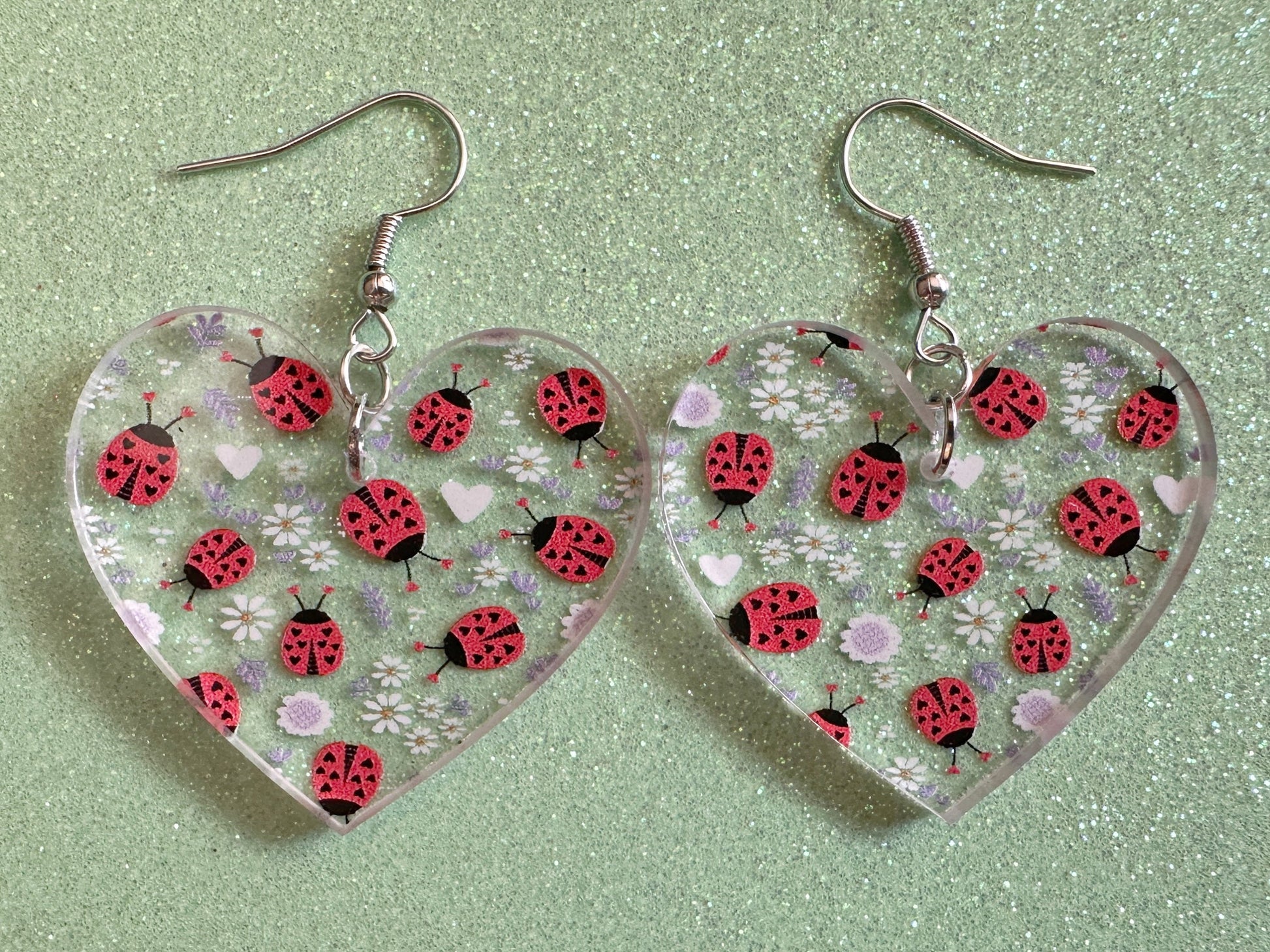 Ladybug Earrings: Laser Cut Acrylic Lady Birds, Ladybugs, Insects, Entomology, Ladybird, Summer Vibes, Cottage, Best Gifts for Her/Him/Them