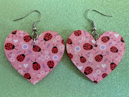 Ladybug Earrings: Laser Cut Acrylic Lady Birds, Ladybugs, Insects, Entomology, Ladybird, Summer Vibes, Cottage, Best Gifts for Her/Him/Them