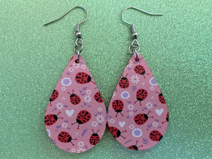 Ladybug Earrings: Laser Cut Acrylic Lady Birds, Ladybugs, Insects, Entomology, Ladybird, Summer Vibes, Cottage, Best Gifts for Her/Him/Them