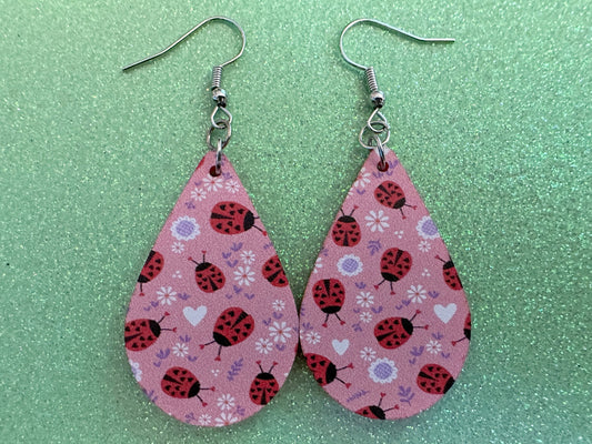 Ladybug Earrings: Laser Cut Acrylic Lady Birds, Ladybugs, Insects, Entomology, Ladybird, Summer Vibes, Cottage, Best Gifts for Her/Him/Them