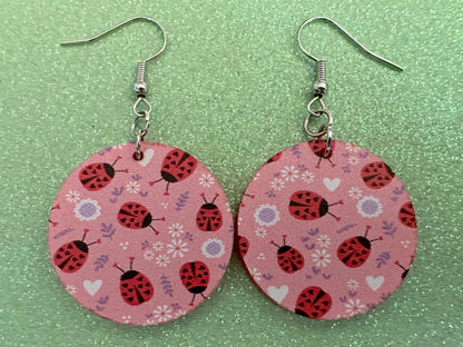 Ladybug Earrings: Laser Cut Acrylic Lady Birds, Ladybugs, Insects, Entomology, Ladybird, Summer Vibes, Cottage, Best Gifts for Her/Him/Them