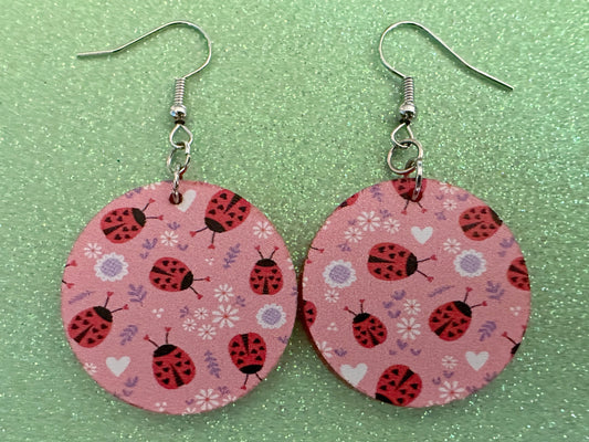 Ladybug Earrings: Laser Cut Acrylic Lady Birds, Ladybugs, Insects, Entomology, Ladybird, Summer Vibes, Cottage, Best Gifts for Her/Him/Them