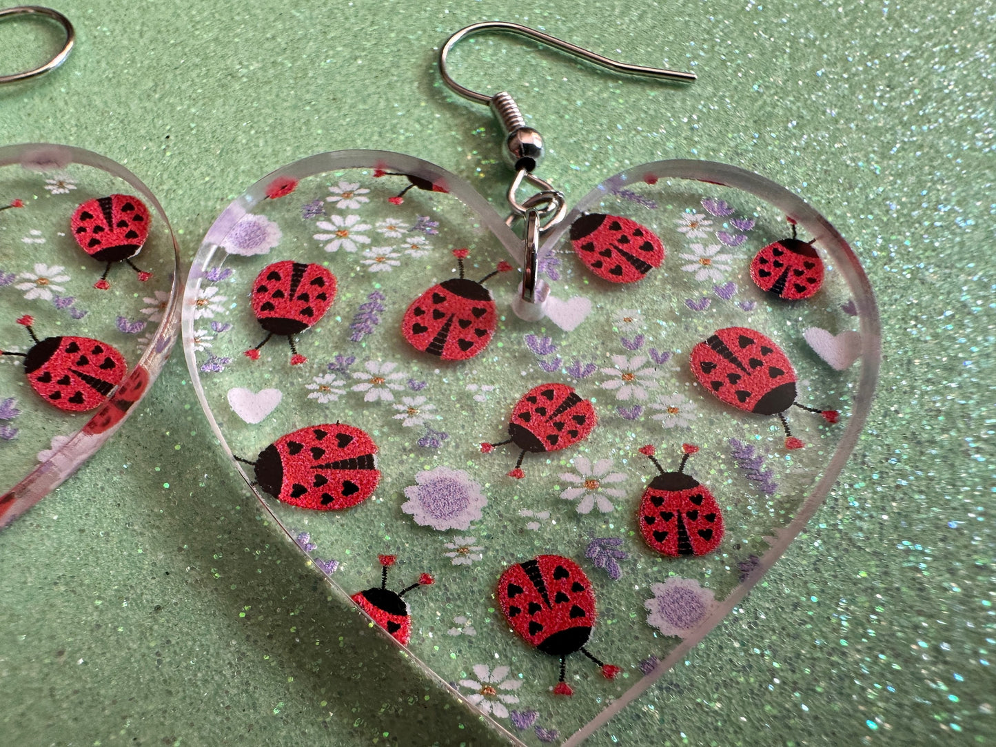 Ladybug Earrings: Laser Cut Acrylic Lady Birds, Ladybugs, Insects, Entomology, Ladybird, Summer Vibes, Cottage, Best Gifts for Her/Him/Them