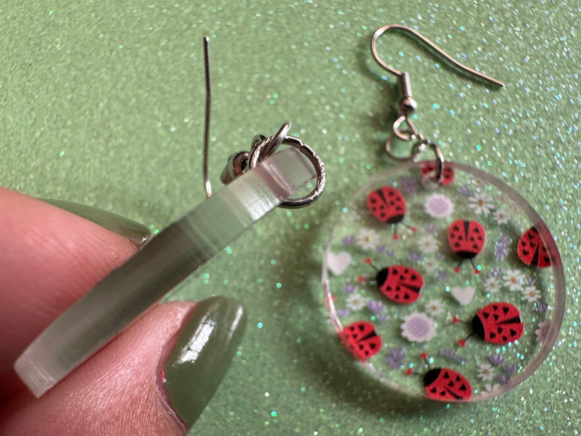 Ladybug Earrings: Laser Cut Acrylic Lady Birds, Ladybugs, Insects, Entomology, Ladybird, Summer Vibes, Cottage, Best Gifts for Her/Him/Them