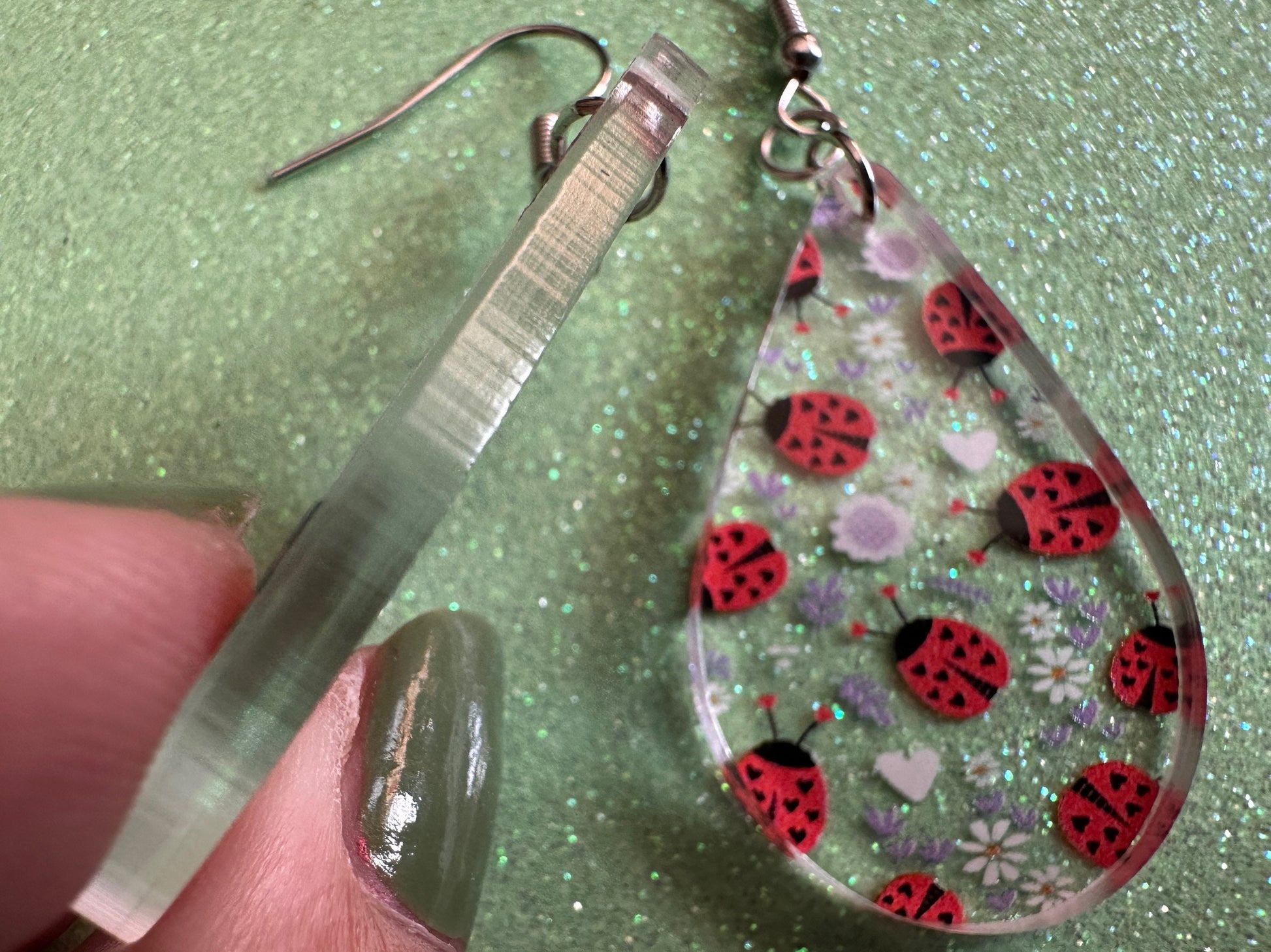 Ladybug Earrings: Laser Cut Acrylic Lady Birds, Ladybugs, Insects, Entomology, Ladybird, Summer Vibes, Cottage, Best Gifts for Her/Him/Them