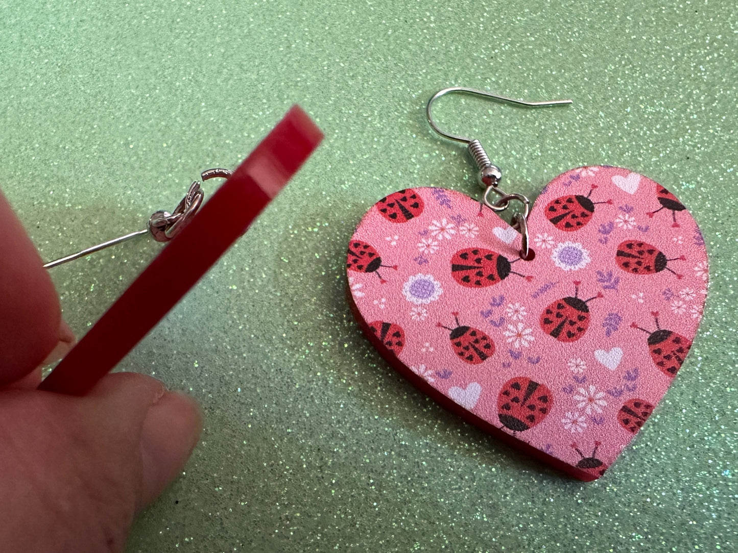 Ladybug Earrings: Laser Cut Acrylic Lady Birds, Ladybugs, Insects, Entomology, Ladybird, Summer Vibes, Cottage, Best Gifts for Her/Him/Them