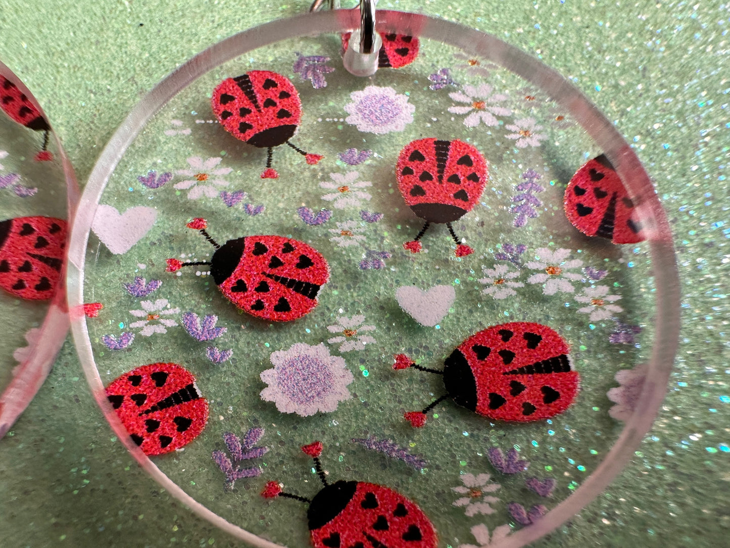 Ladybug Earrings: Laser Cut Acrylic Lady Birds, Ladybugs, Insects, Entomology, Ladybird, Summer Vibes, Cottage, Best Gifts for Her/Him/Them