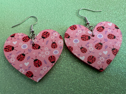 Ladybug Earrings: Laser Cut Acrylic Lady Birds, Ladybugs, Insects, Entomology, Ladybird, Summer Vibes, Cottage, Best Gifts for Her/Him/Them