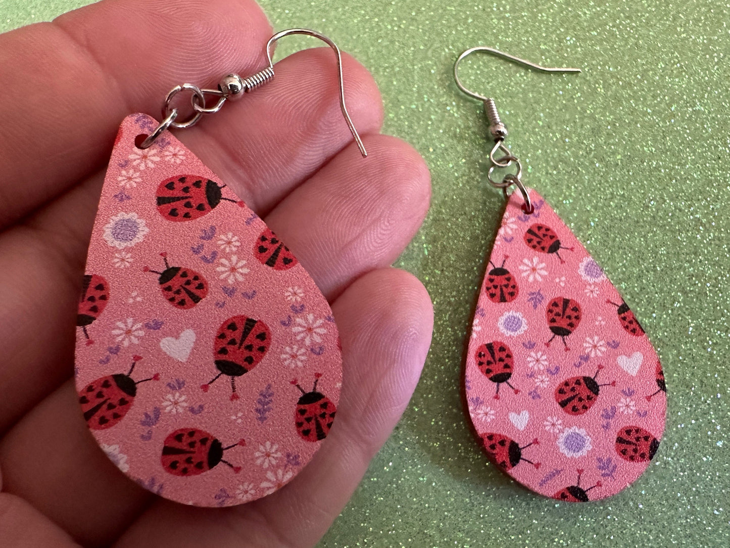 Ladybug Earrings: Laser Cut Acrylic Lady Birds, Ladybugs, Insects, Entomology, Ladybird, Summer Vibes, Cottage, Best Gifts for Her/Him/Them
