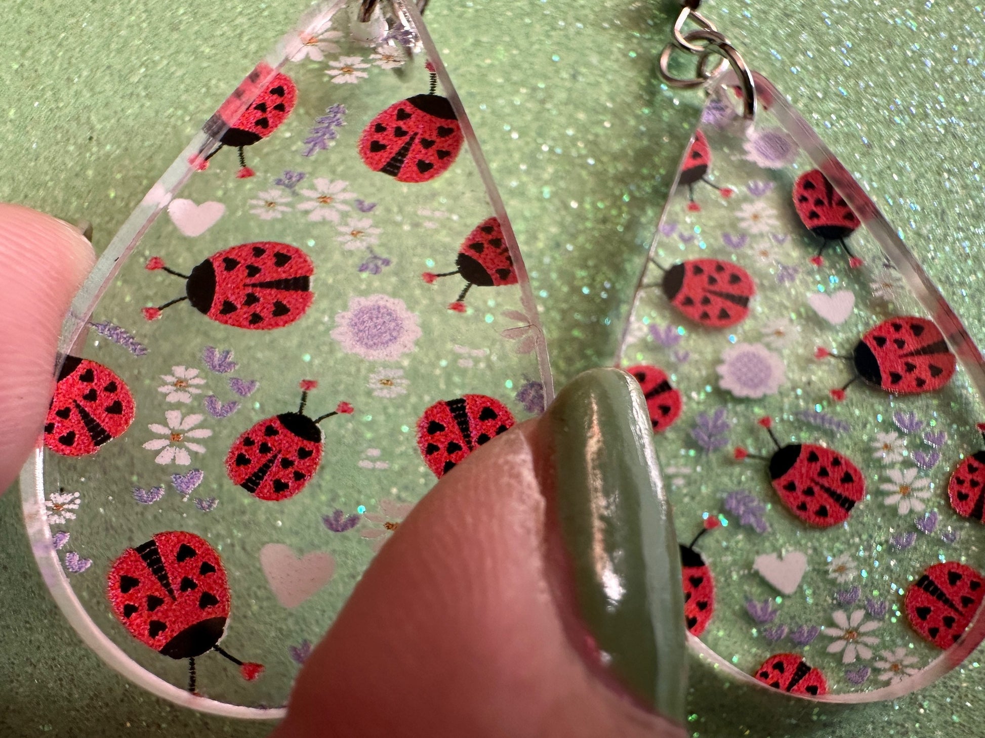 Ladybug Earrings: Laser Cut Acrylic Lady Birds, Ladybugs, Insects, Entomology, Ladybird, Summer Vibes, Cottage, Best Gifts for Her/Him/Them