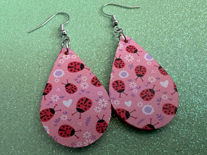 Ladybug Earrings: Laser Cut Acrylic Lady Birds, Ladybugs, Insects, Entomology, Ladybird, Summer Vibes, Cottage, Best Gifts for Her/Him/Them