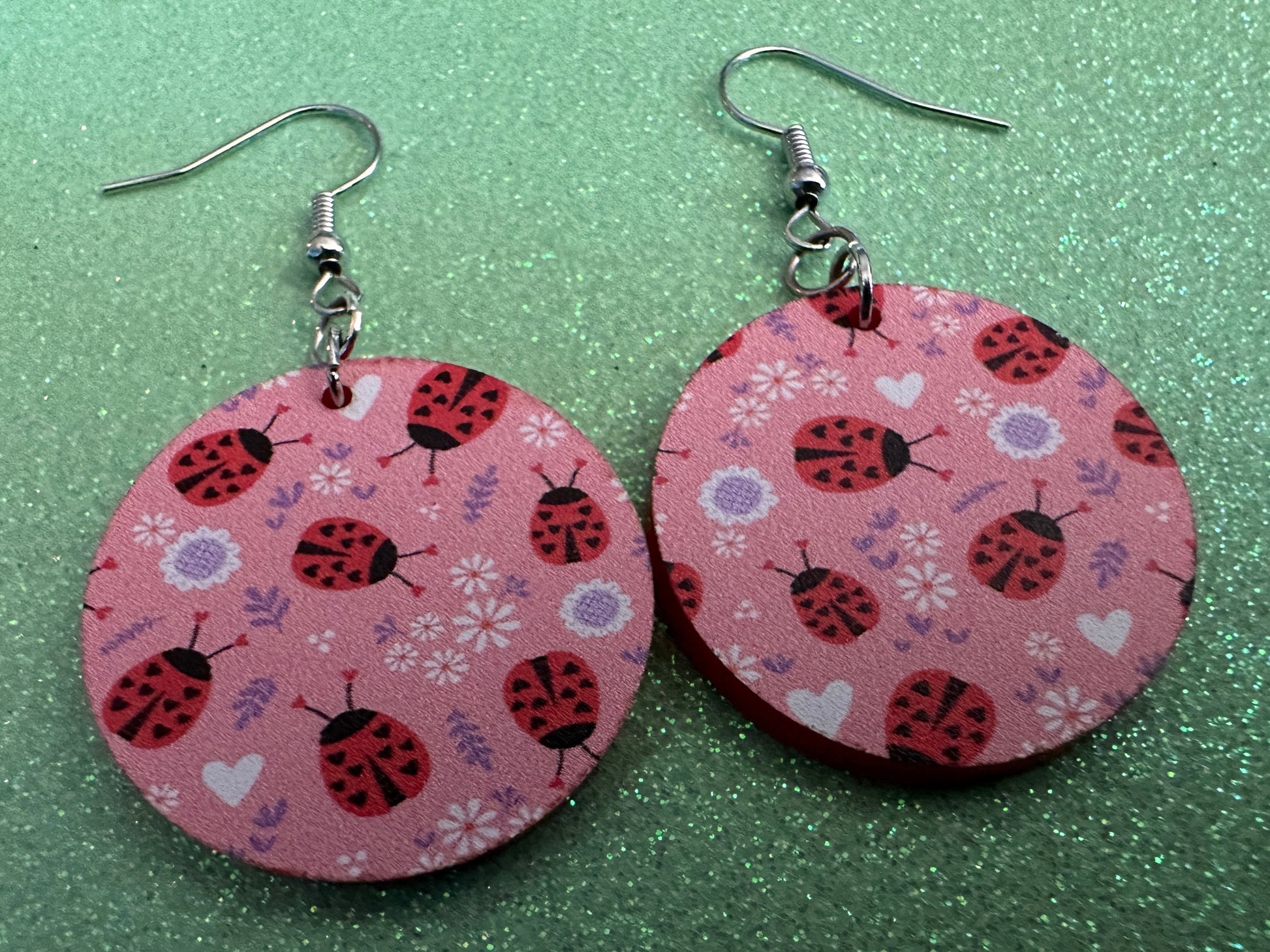 Ladybug Earrings: Laser Cut Acrylic Lady Birds, Ladybugs, Insects, Entomology, Ladybird, Summer Vibes, Cottage, Best Gifts for Her/Him/Them