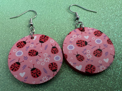 Ladybug Earrings: Laser Cut Acrylic Lady Birds, Ladybugs, Insects, Entomology, Ladybird, Summer Vibes, Cottage, Best Gifts for Her/Him/Them
