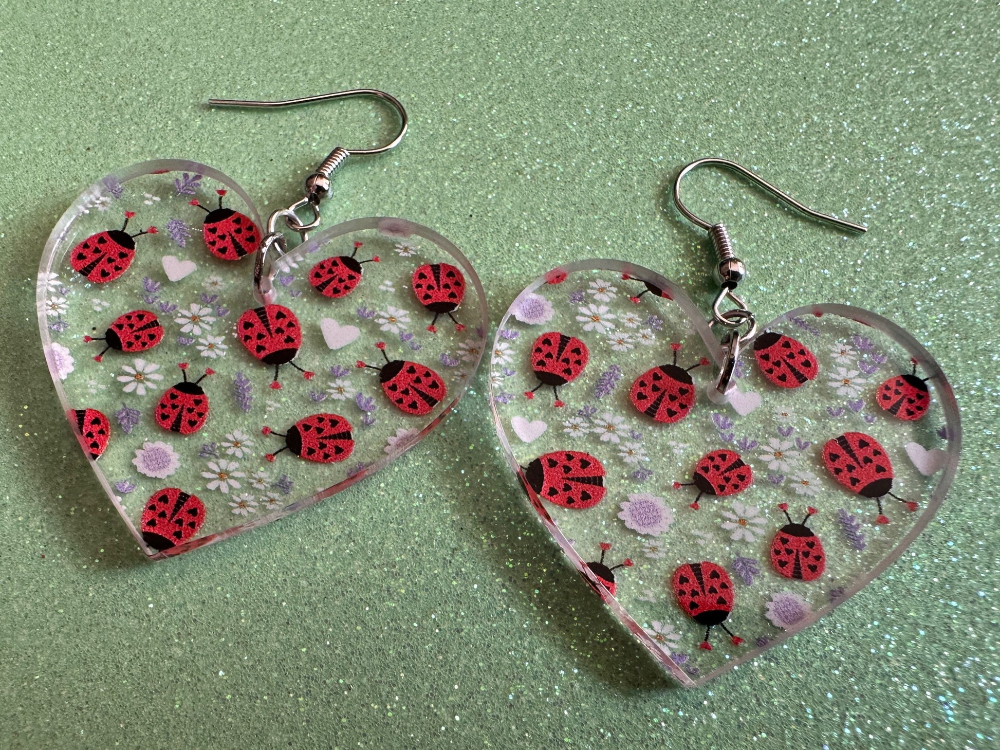 Ladybug Earrings: Laser Cut Acrylic Lady Birds, Ladybugs, Insects, Entomology, Ladybird, Summer Vibes, Cottage, Best Gifts for Her/Him/Them