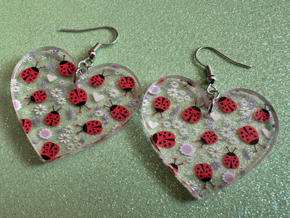 Ladybug Earrings: Laser Cut Acrylic Lady Birds, Ladybugs, Insects, Entomology, Ladybird, Summer Vibes, Cottage, Best Gifts for Her/Him/Them
