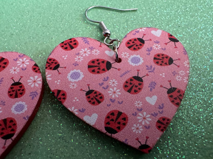 Ladybug Earrings: Laser Cut Acrylic Lady Birds, Ladybugs, Insects, Entomology, Ladybird, Summer Vibes, Cottage, Best Gifts for Her/Him/Them