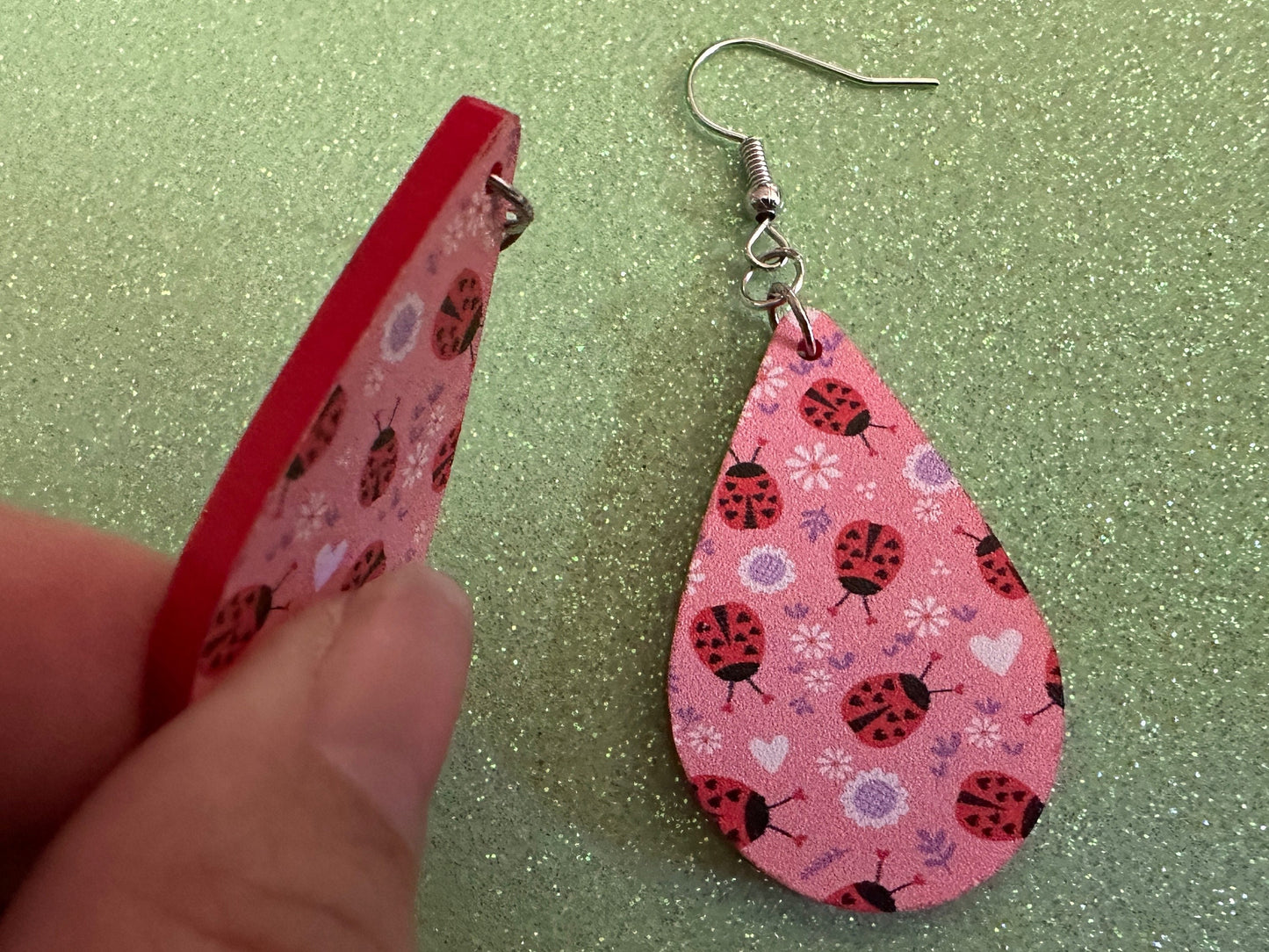 Ladybug Earrings: Laser Cut Acrylic Lady Birds, Ladybugs, Insects, Entomology, Ladybird, Summer Vibes, Cottage, Best Gifts for Her/Him/Them