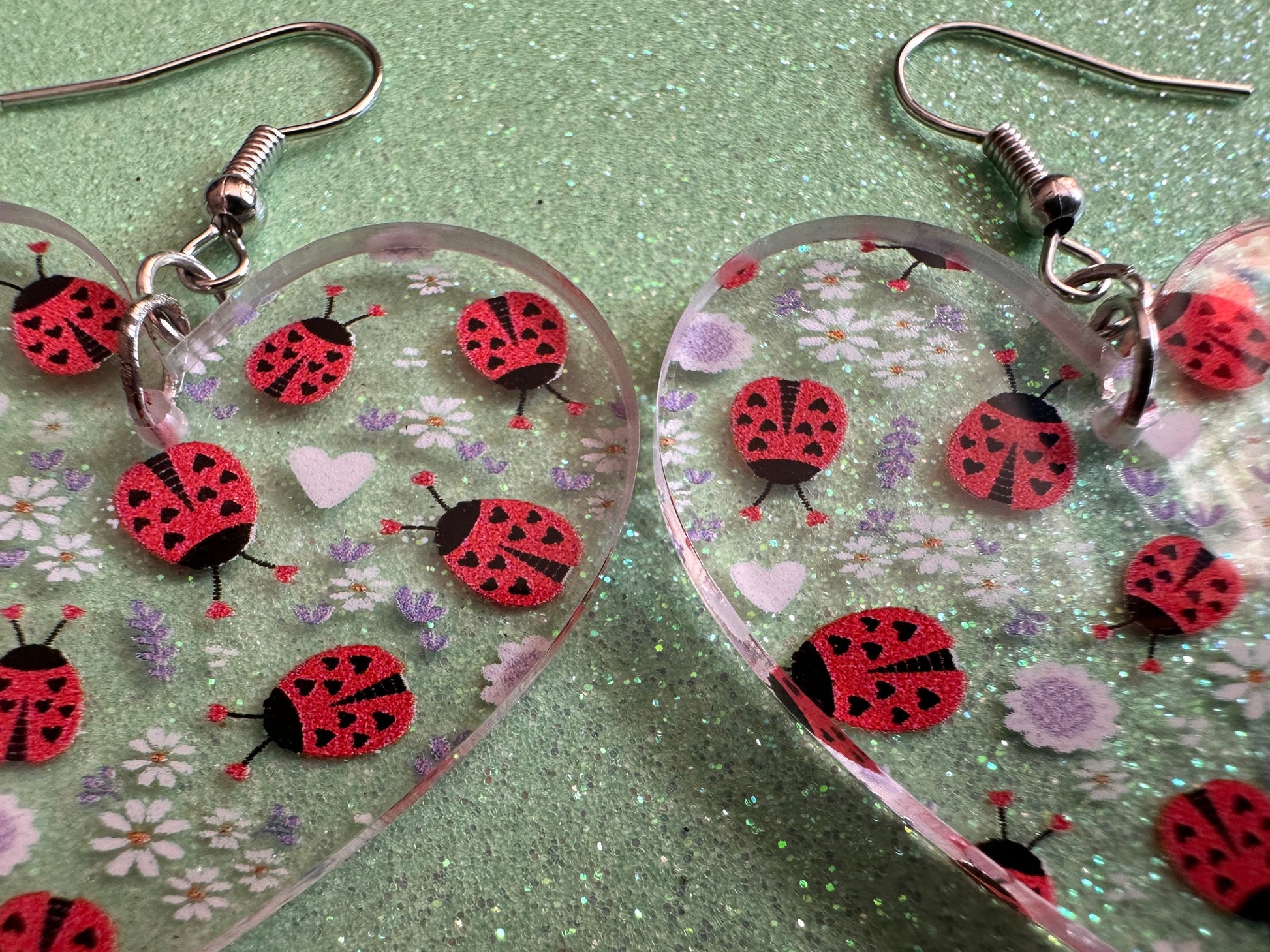 Ladybug Earrings: Laser Cut Acrylic Lady Birds, Ladybugs, Insects, Entomology, Ladybird, Summer Vibes, Cottage, Best Gifts for Her/Him/Them