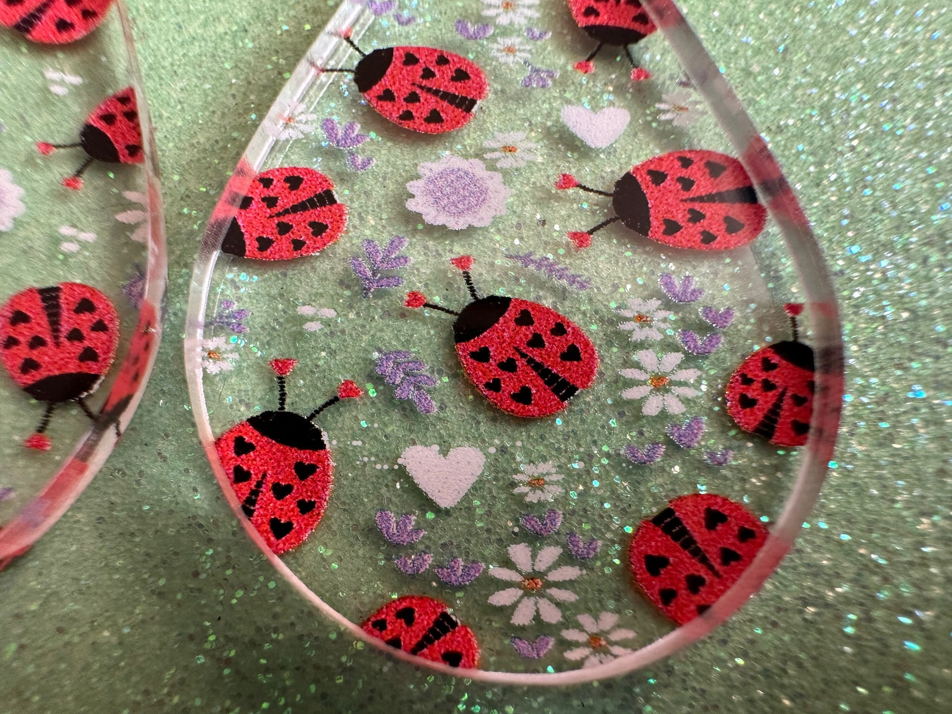 Ladybug Earrings: Laser Cut Acrylic Lady Birds, Ladybugs, Insects, Entomology, Ladybird, Summer Vibes, Cottage, Best Gifts for Her/Him/Them