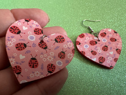 Ladybug Earrings: Laser Cut Acrylic Lady Birds, Ladybugs, Insects, Entomology, Ladybird, Summer Vibes, Cottage, Best Gifts for Her/Him/Them