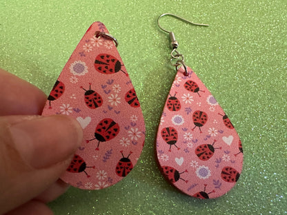 Ladybug Earrings: Laser Cut Acrylic Lady Birds, Ladybugs, Insects, Entomology, Ladybird, Summer Vibes, Cottage, Best Gifts for Her/Him/Them
