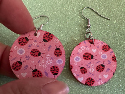 Ladybug Earrings: Laser Cut Acrylic Lady Birds, Ladybugs, Insects, Entomology, Ladybird, Summer Vibes, Cottage, Best Gifts for Her/Him/Them