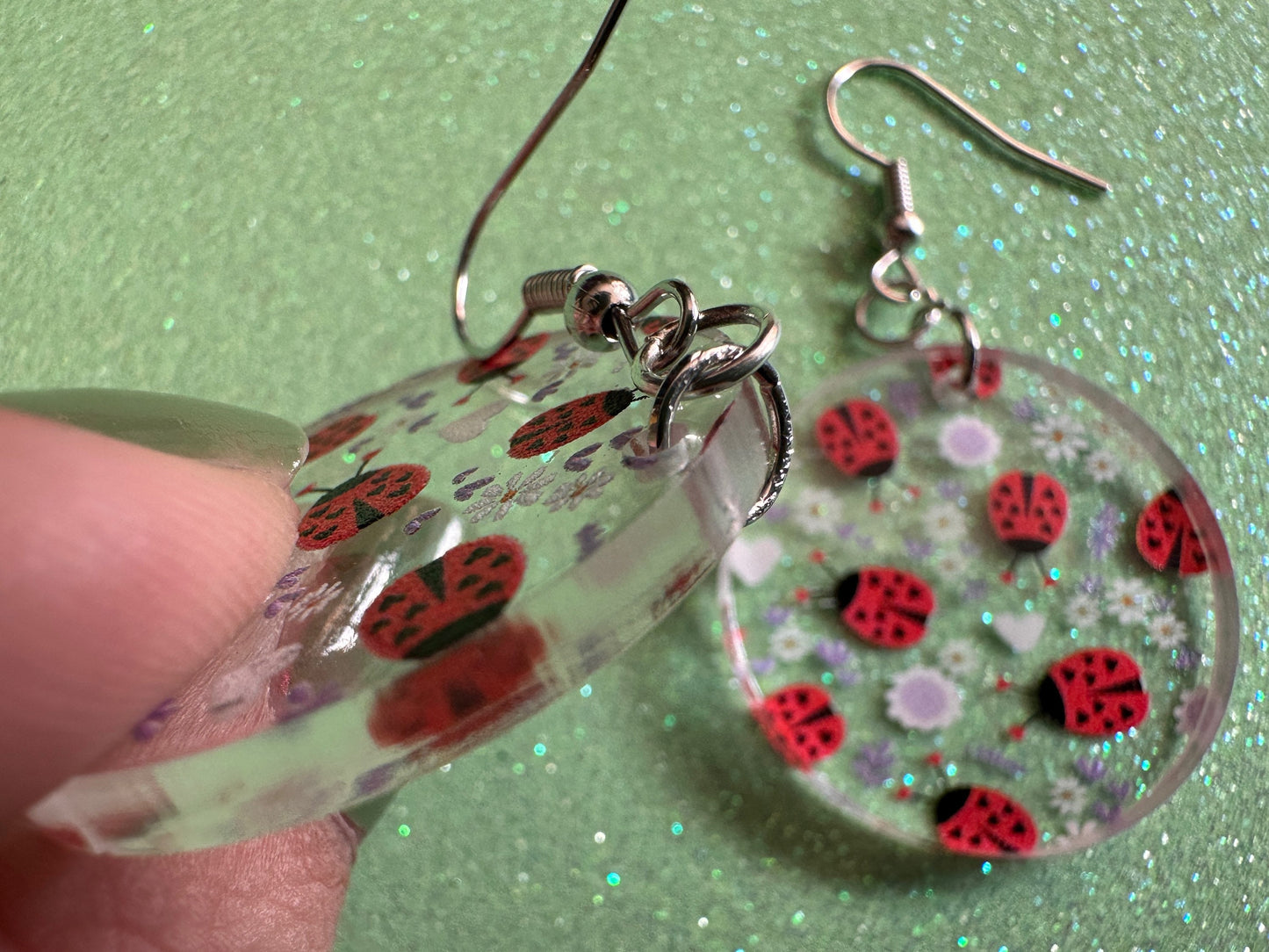 Ladybug Earrings: Laser Cut Acrylic Lady Birds, Ladybugs, Insects, Entomology, Ladybird, Summer Vibes, Cottage, Best Gifts for Her/Him/Them