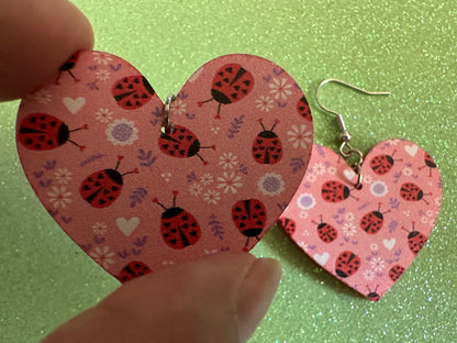 Ladybug Earrings: Laser Cut Acrylic Lady Birds, Ladybugs, Insects, Entomology, Ladybird, Summer Vibes, Cottage, Best Gifts for Her/Him/Them