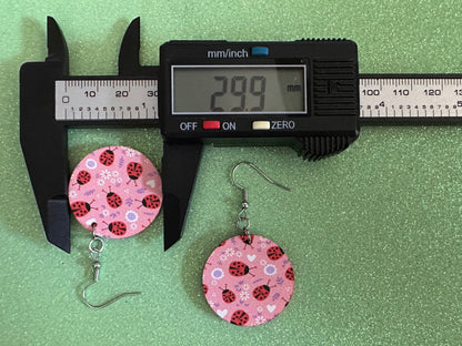 Ladybug Earrings: Laser Cut Acrylic Lady Birds, Ladybugs, Insects, Entomology, Ladybird, Summer Vibes, Cottage, Best Gifts for Her/Him/Them
