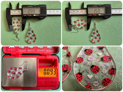 Ladybug Earrings: Laser Cut Acrylic Lady Birds, Ladybugs, Insects, Entomology, Ladybird, Summer Vibes, Cottage, Best Gifts for Her/Him/Them