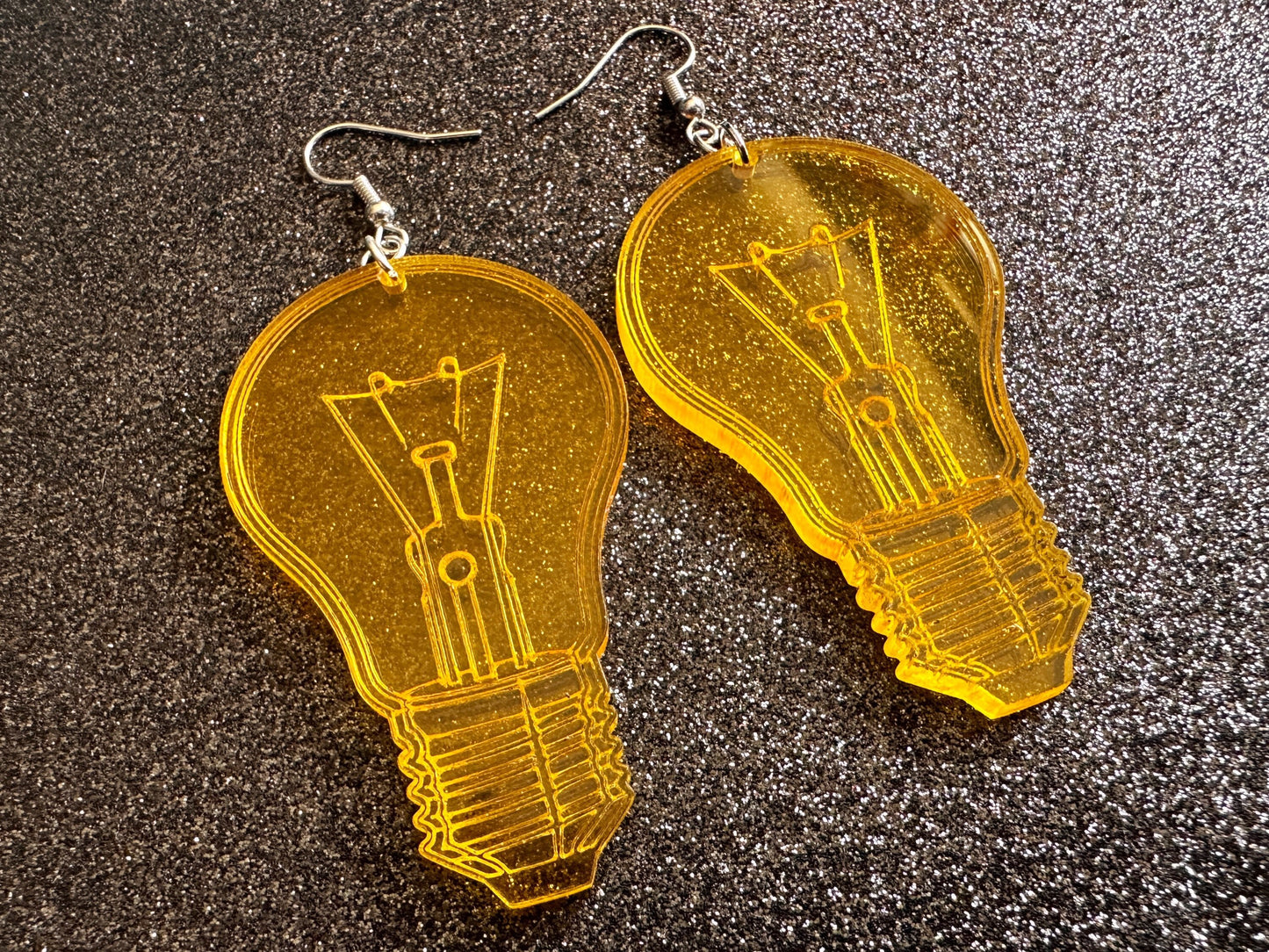 Large Idea Lightbulb Earrings: Laser Cut Acrylic Lightbulbs, Eureka, Motivational, Bright Light, Lamp, Gifts for Her/Him/Them