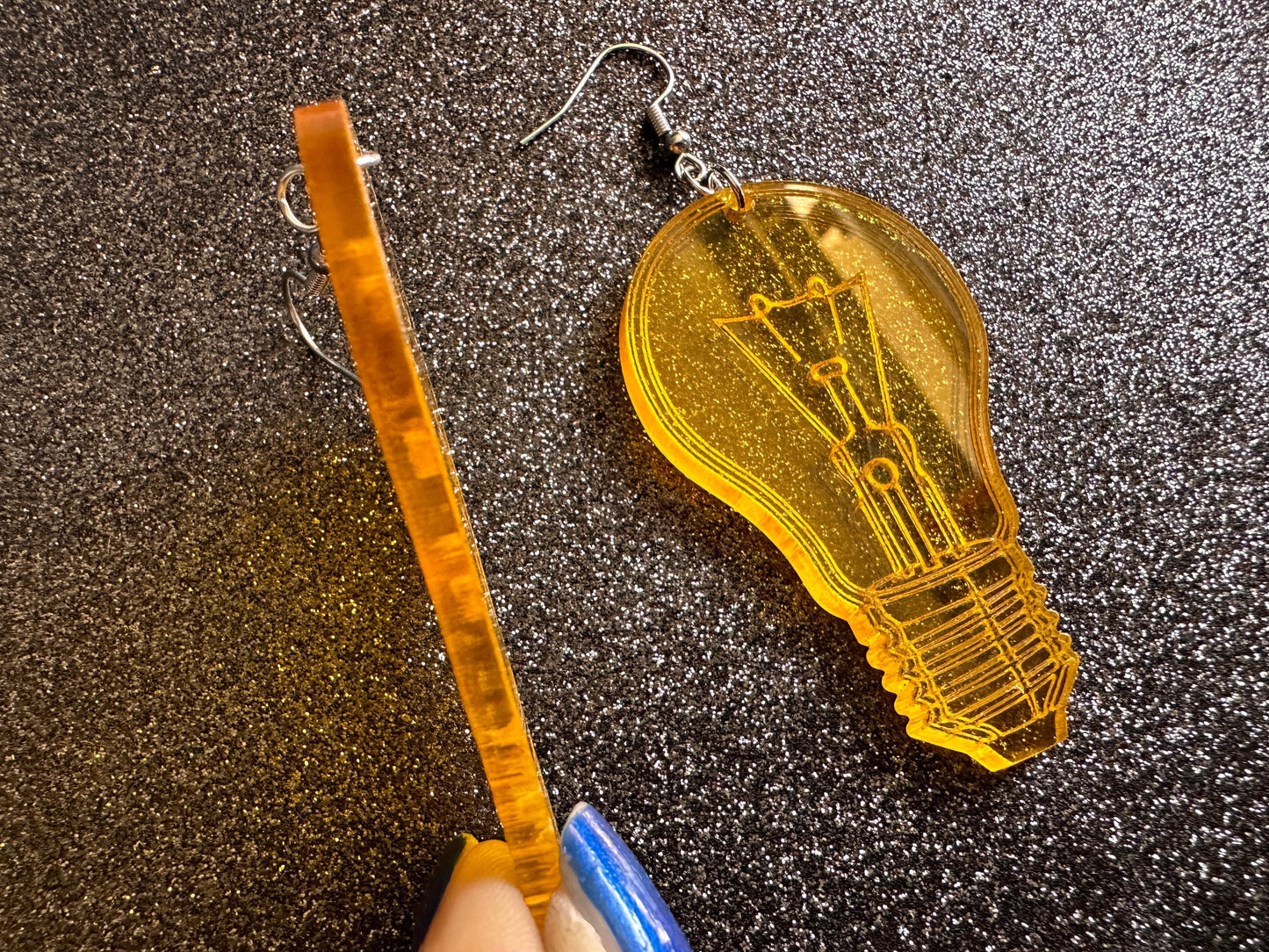 Large Idea Lightbulb Earrings: Laser Cut Acrylic Lightbulbs, Eureka, Motivational, Bright Light, Lamp, Gifts for Her/Him/Them