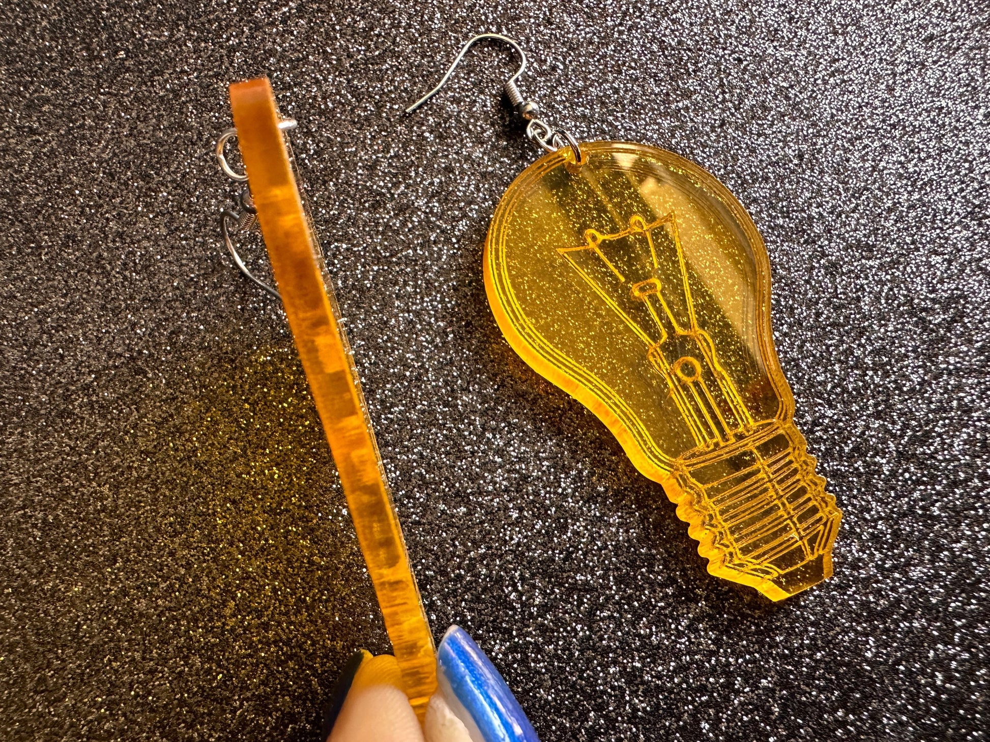 Large Idea Lightbulb Earrings: Laser Cut Acrylic Lightbulbs, Eureka, Motivational, Bright Light, Lamp, Gifts for Her/Him/Them