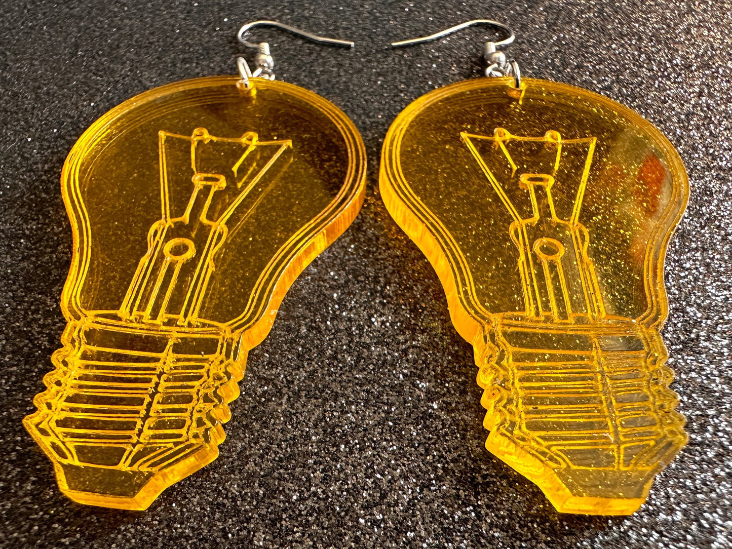 Large Idea Lightbulb Earrings: Laser Cut Acrylic Lightbulbs, Eureka, Motivational, Bright Light, Lamp, Gifts for Her/Him/Them