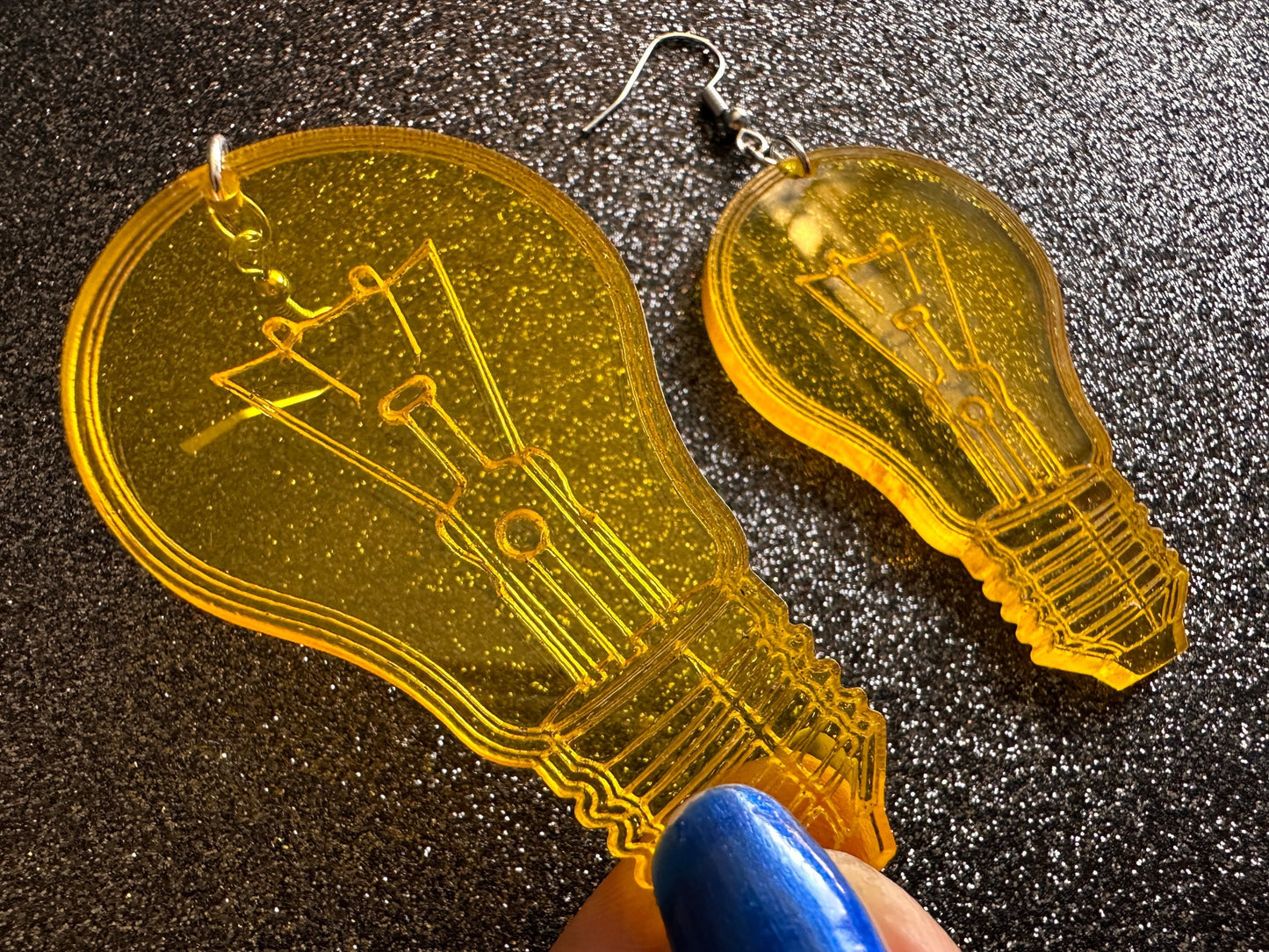 Large Idea Lightbulb Earrings: Laser Cut Acrylic Lightbulbs, Eureka, Motivational, Bright Light, Lamp, Gifts for Her/Him/Them