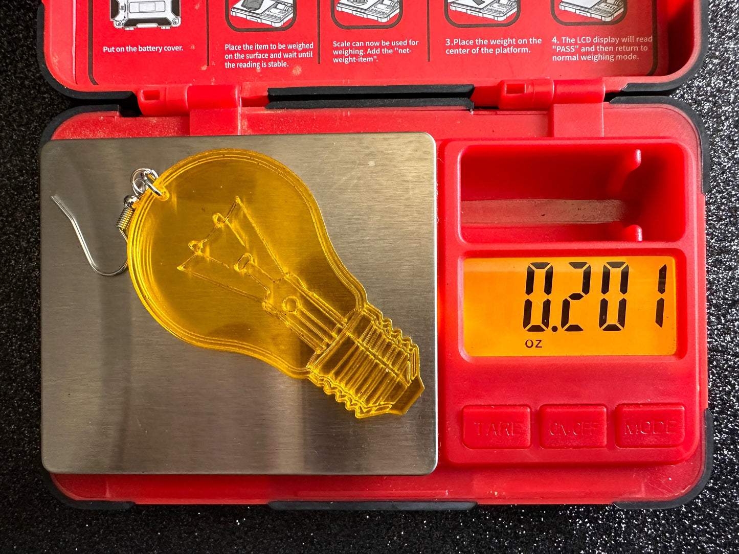Large Idea Lightbulb Earrings: Laser Cut Acrylic Lightbulbs, Eureka, Motivational, Bright Light, Lamp, Gifts for Her/Him/Them