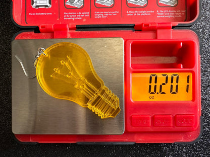 Large Idea Lightbulb Earrings: Laser Cut Acrylic Lightbulbs, Eureka, Motivational, Bright Light, Lamp, Gifts for Her/Him/Them