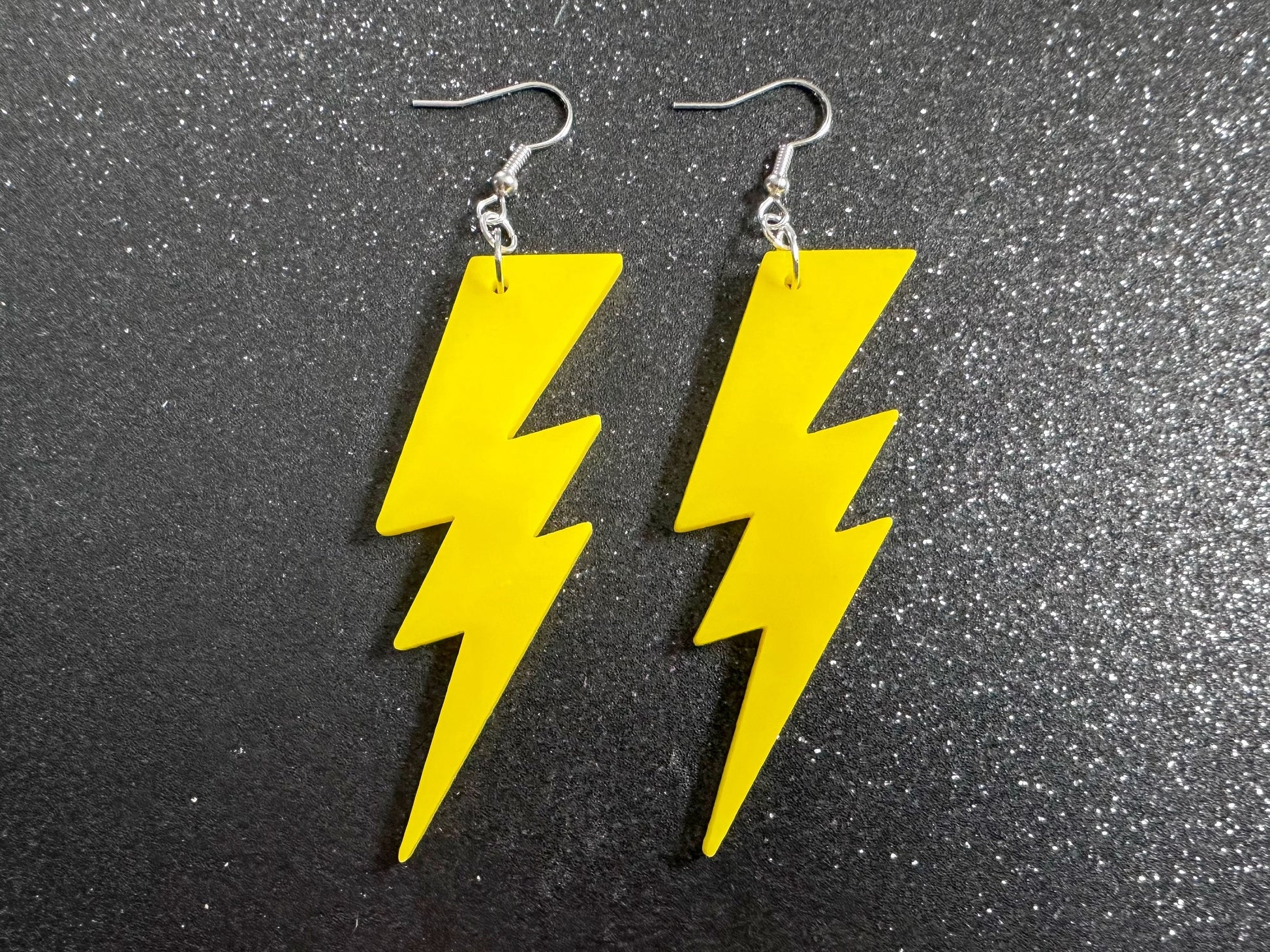 Large Lightning Earrings: Laser Cut Acrylic Lightning Bolts, Storm, Stormy Weather, Electric, Nature, Climate, Best Gifts for Her/Him/Them