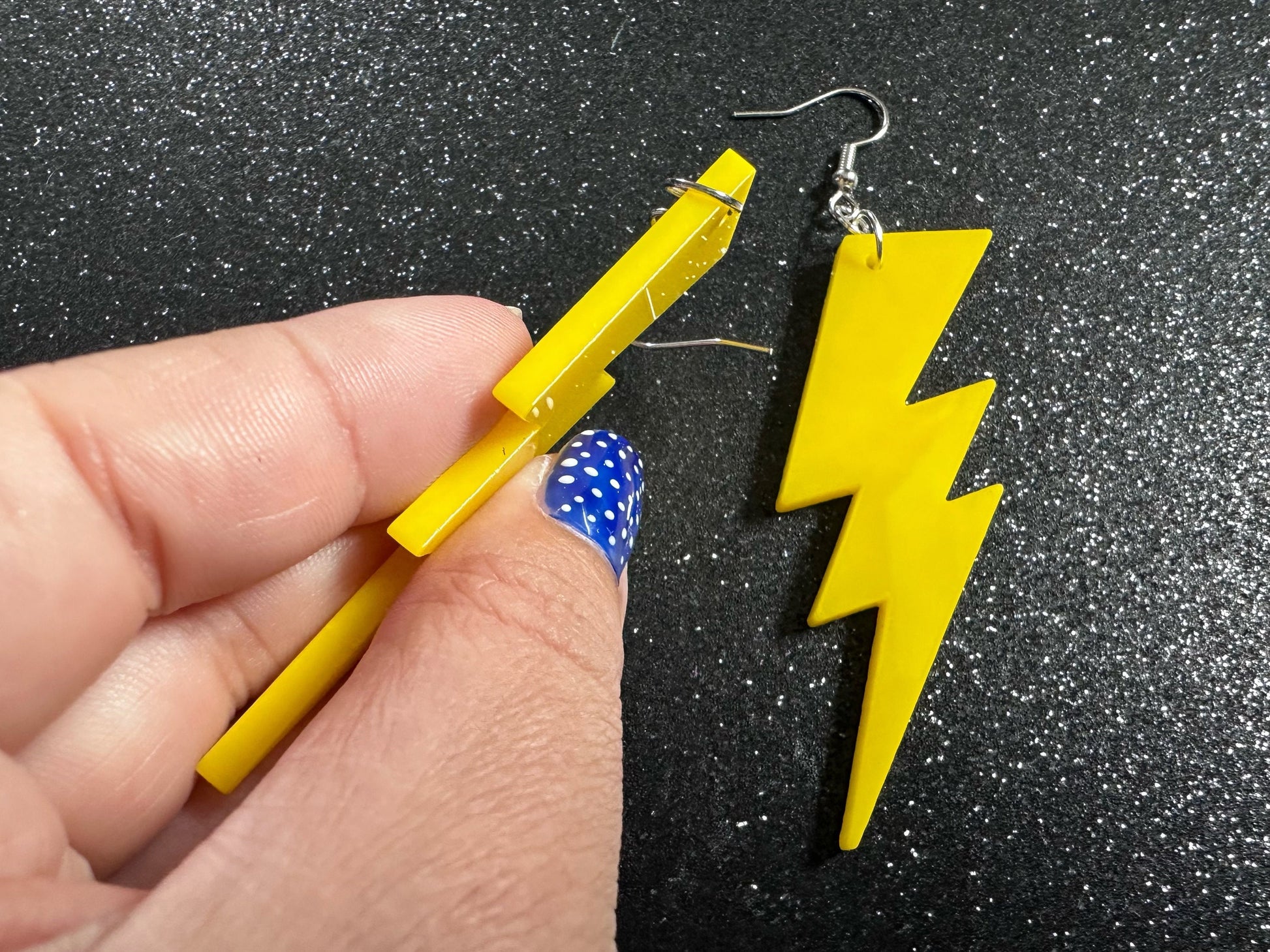 Large Lightning Earrings: Laser Cut Acrylic Lightning Bolts, Storm, Stormy Weather, Electric, Nature, Climate, Best Gifts for Her/Him/Them