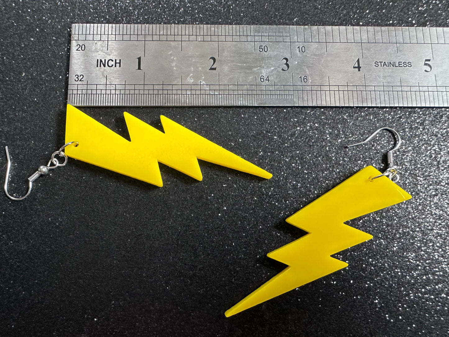 Large Lightning Earrings: Laser Cut Acrylic Lightning Bolts, Storm, Stormy Weather, Electric, Nature, Climate, Best Gifts for Her/Him/Them