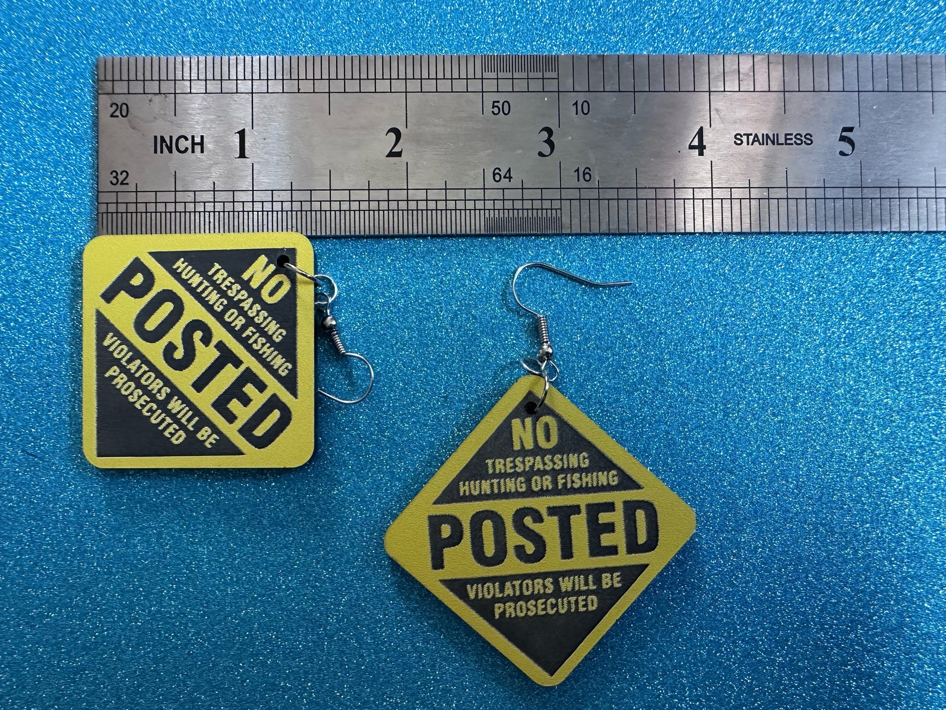 Large No Trespassing Earrings: Laser Cut Acrylic Signs, Privacy Earrings, Private Area, Posted Sign, Stay Out, Best Gifts for Her/Him/Them