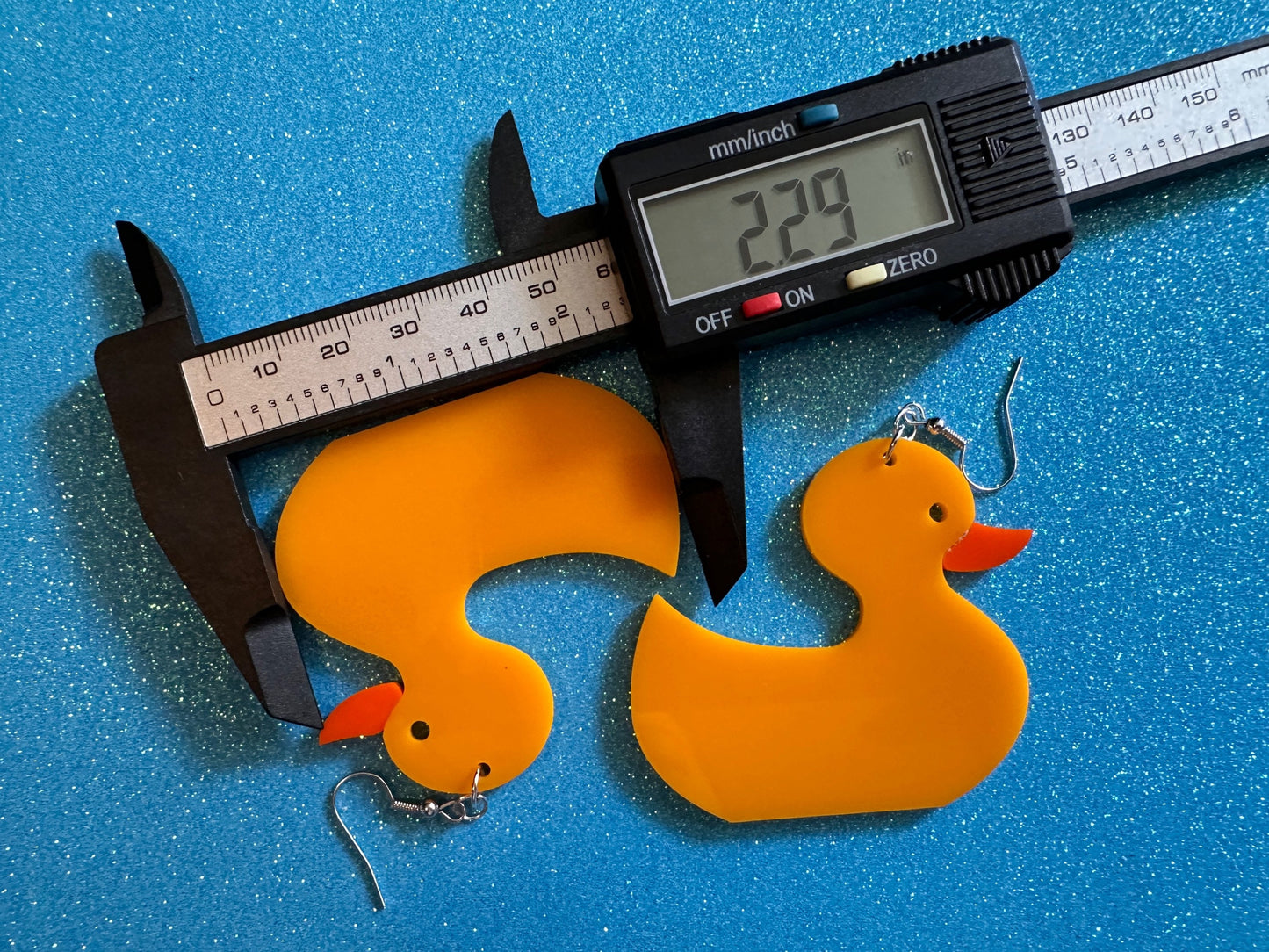 Large "Rubber Ducky" Earrings: Laser Cut Acrylic Ducks, Duck Earrings, Animals, Birds, Ducky, Duckies, Bath Time, Gifts for Her/Him/Them